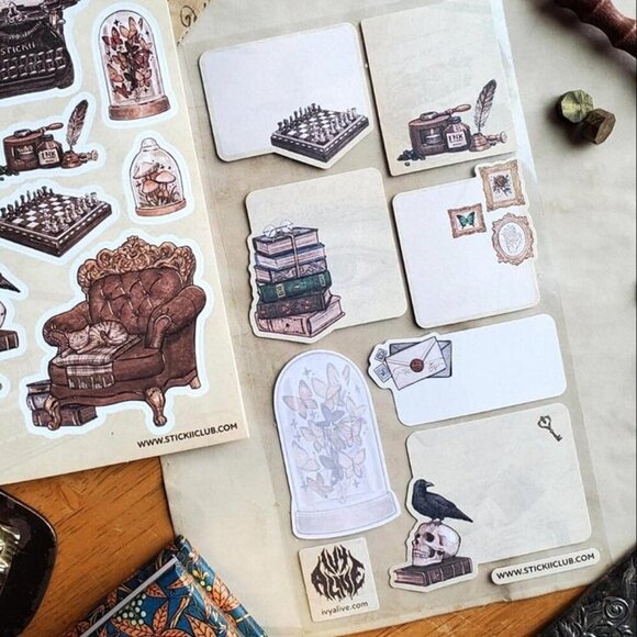 3 for $15 - Quoth the Raven Labels - 1 Retro Sticker Sheet - NEW in Packaging - Picture 3 of 3